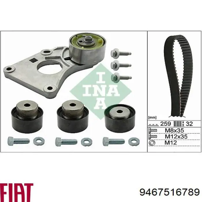 9467516789 Fiat/Alfa/Lancia kit correa de distribución