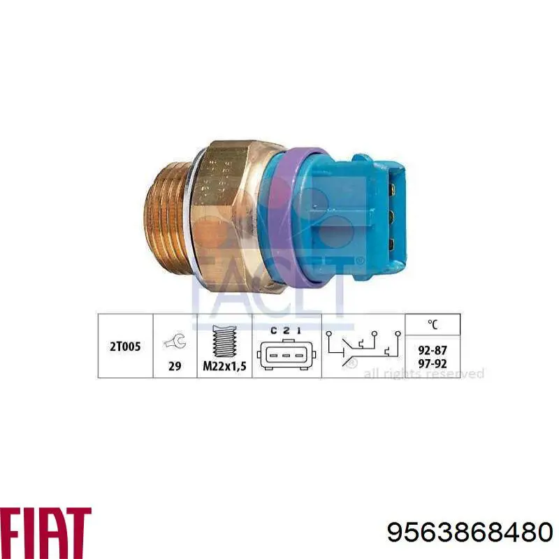 9563868480 Fiat/Alfa/Lancia sensor, temperatura del refrigerante (encendido el ventilador del radiador)