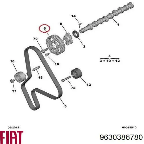  Piñón cadena distribución para Peugeot Expert 224