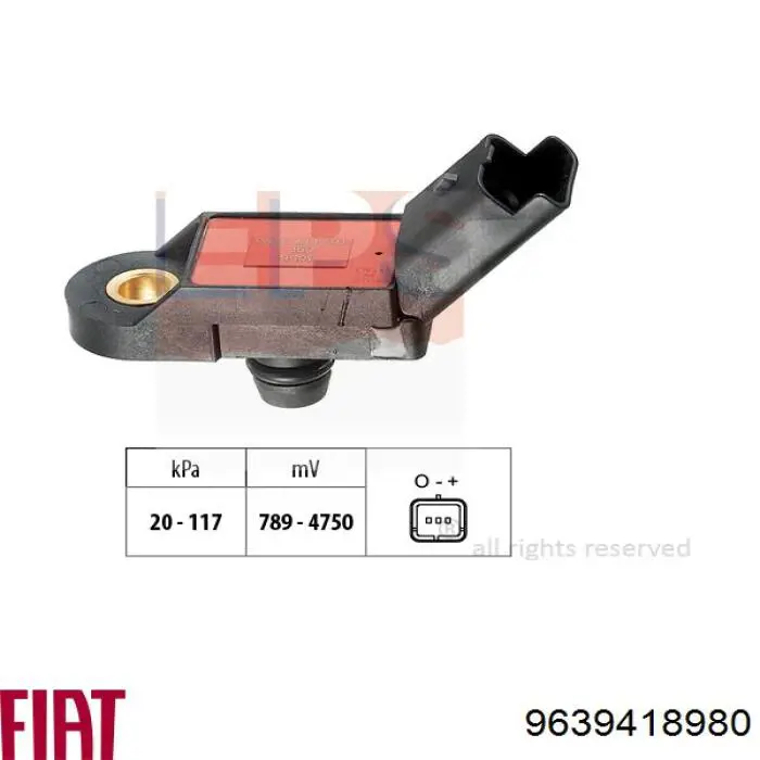 9639418980 Fiat/Alfa/Lancia sensor de presion del colector de admision