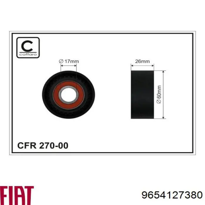 9654127380 Fiat/Alfa/Lancia tensor de correa, correa poli v