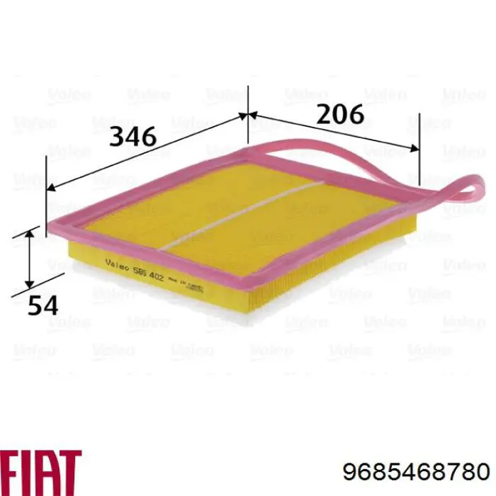 9685468780 Fiat/Alfa/Lancia filtro de aire