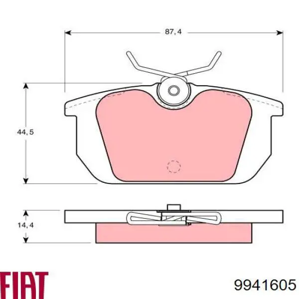 9941605 Fiat/Alfa/Lancia pastillas de freno traseras