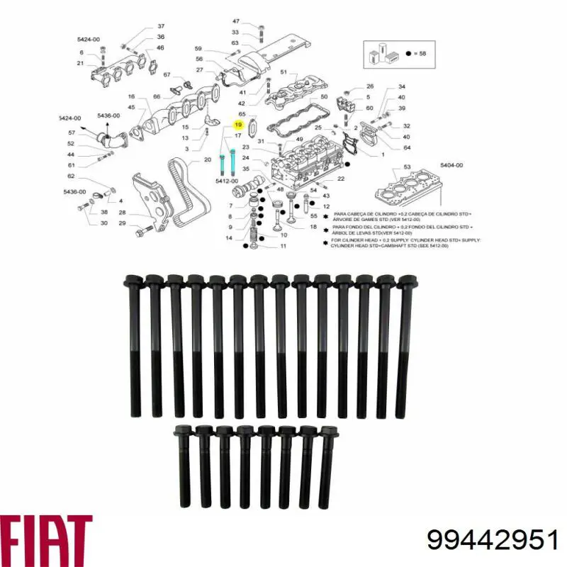 99442951 Iveco tornillo de culata