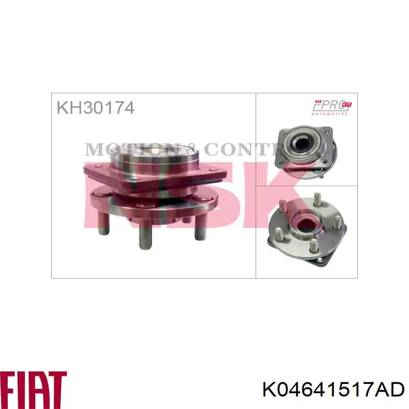 K04641517AD Fiat/Alfa/Lancia cubo de rueda delantero