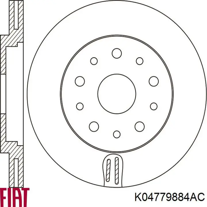 K04779884AC Fiat/Alfa/Lancia freno de disco delantero