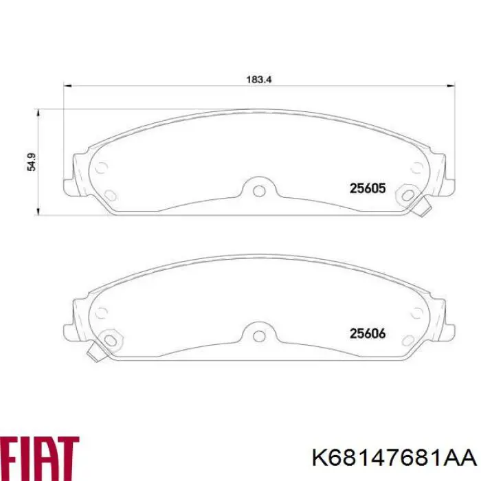 K68147681AA Fiat/Alfa/Lancia pastillas de freno delanteras