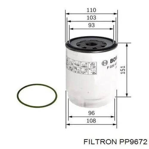 PP9672 Filtron filtro combustible