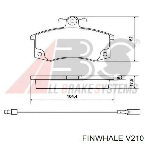 V210 Finwhale pastillas de freno delanteras