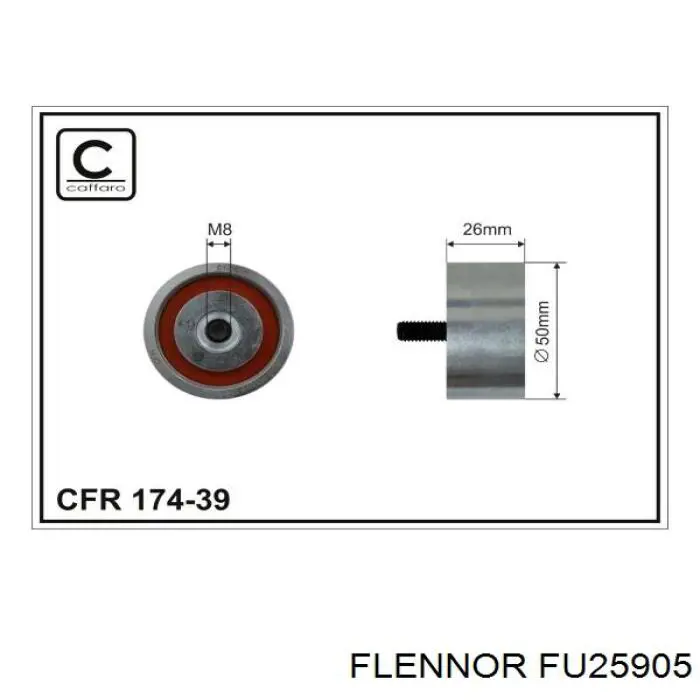 FU25905 Flennor polea inversión / guía, correa poli v