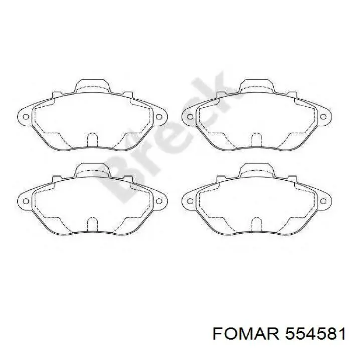 554581 Fomar Roulunds pastillas de freno delanteras