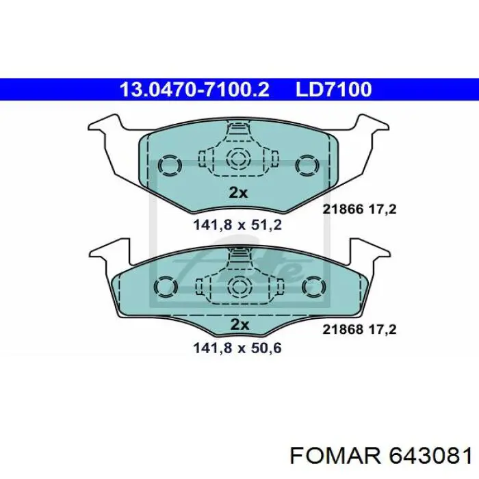 643081 Fomar Roulunds pastillas de freno delanteras