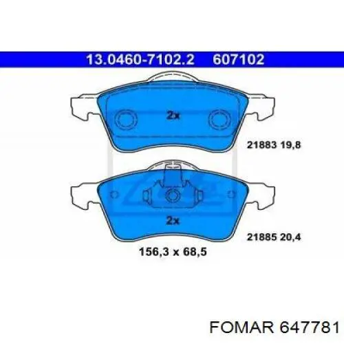 647781 Fomar Roulunds pastillas de freno delanteras