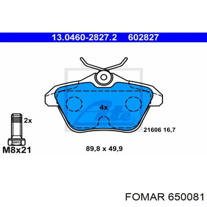 ADL144235 Blue Print pastillas de freno traseras