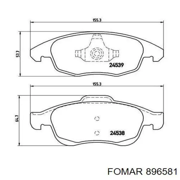 896581 Fomar Roulunds pastillas de freno traseras