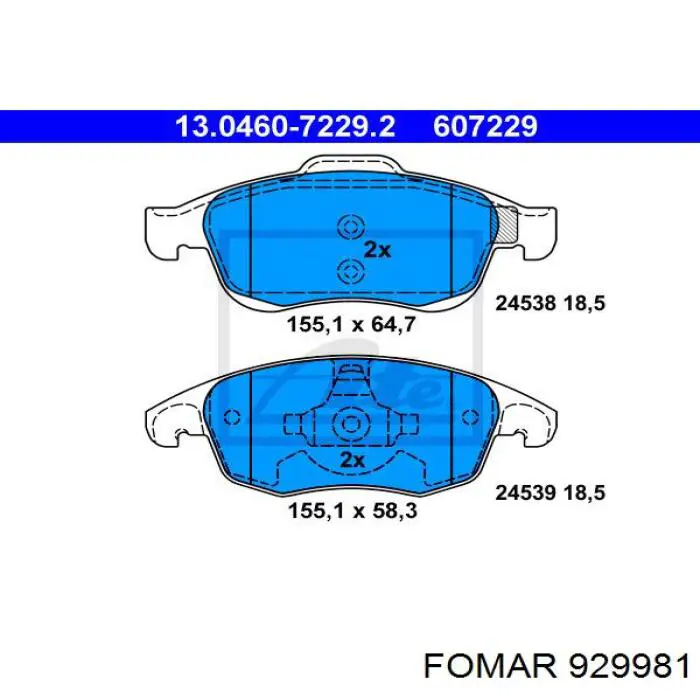 929981 Fomar Roulunds pastillas de freno delanteras