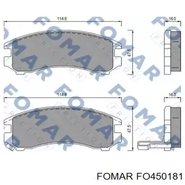 FO 450181 Fomar Roulunds pastillas de freno delanteras