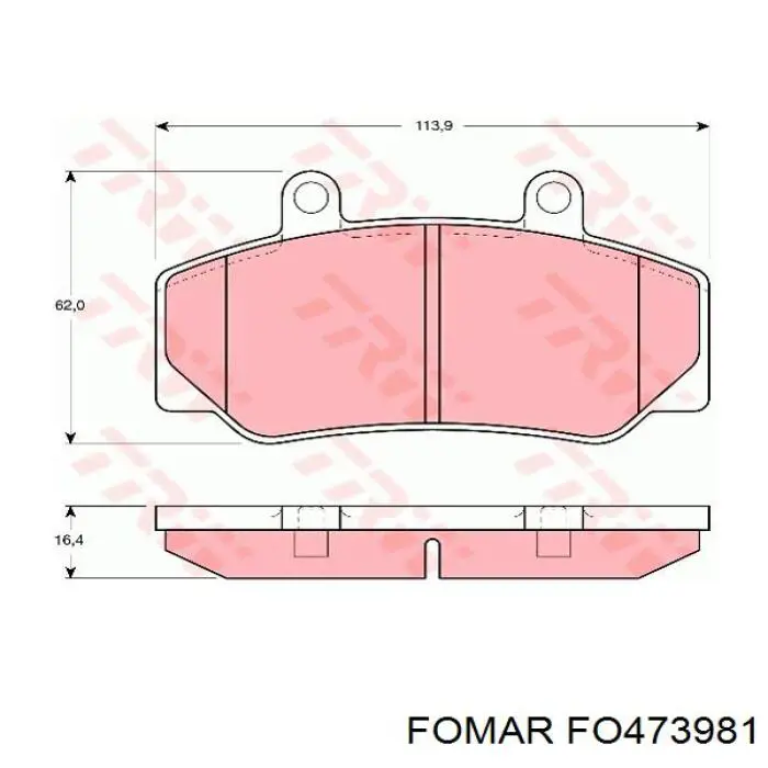 FO 473981 Fomar Roulunds pastillas de freno delanteras