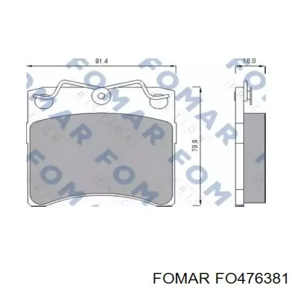 FO 476381 Fomar Roulunds pastillas de freno delanteras