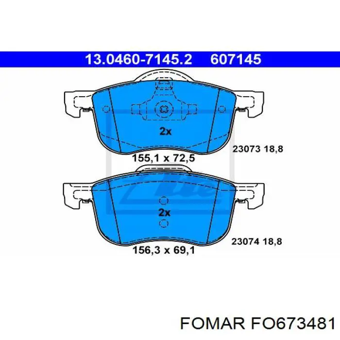 FO 673481 Fomar Roulunds pastillas de freno delanteras