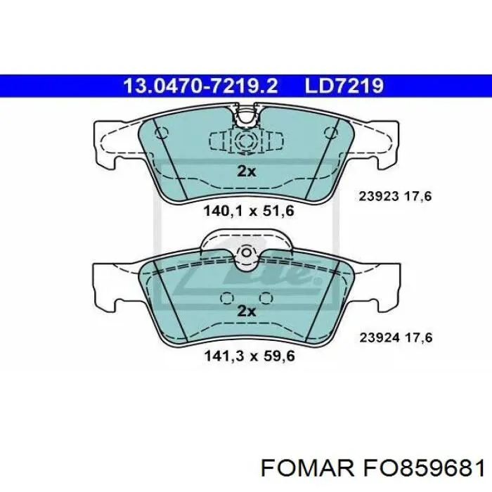 FO 859681 Fomar Roulunds pastillas de freno traseras