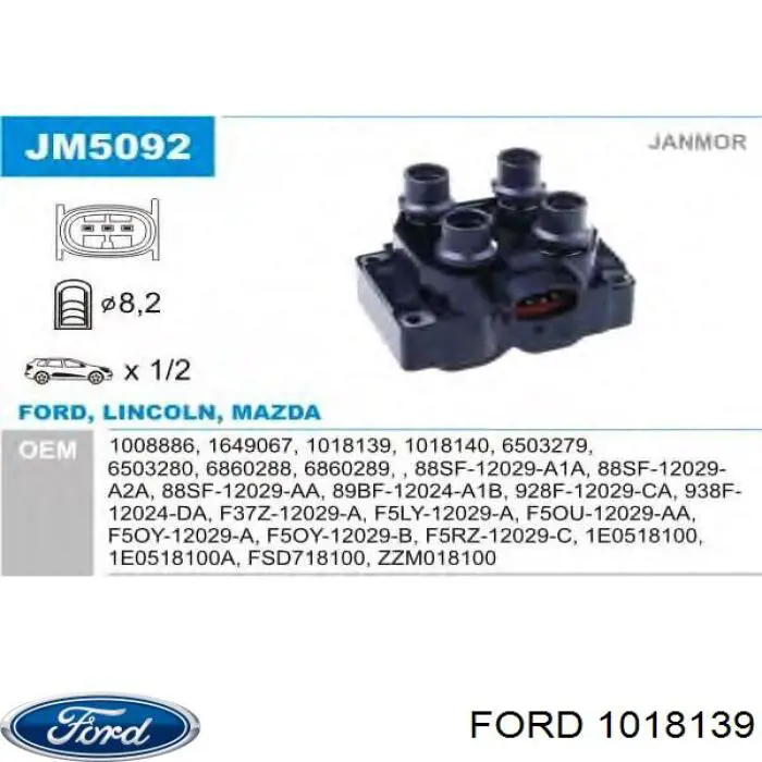 1018139 Ford bobina de encendido