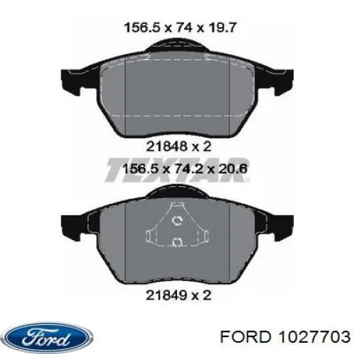 1027703 Ford pastillas de freno delanteras