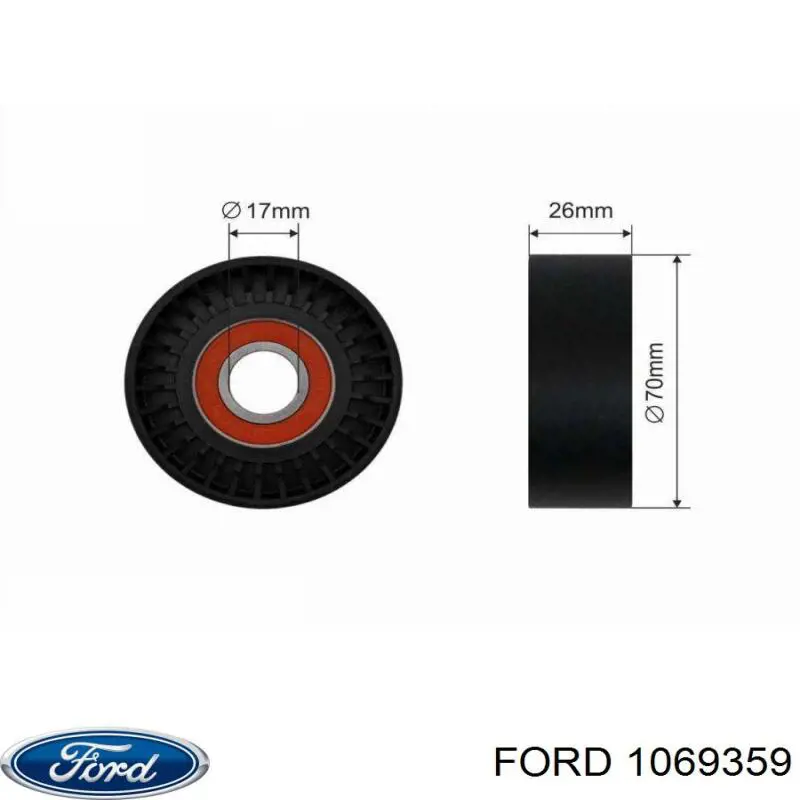 1069359 Ford tensor de correa, correa poli v