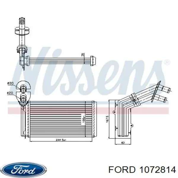 1072814 Ford radiador de calefacción