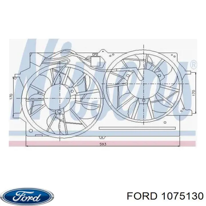 1075130 Ford ventilador (rodete +motor refrigeración del motor con electromotor completo)