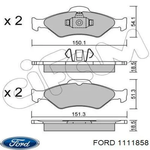 1111858 Ford pastillas de freno delanteras