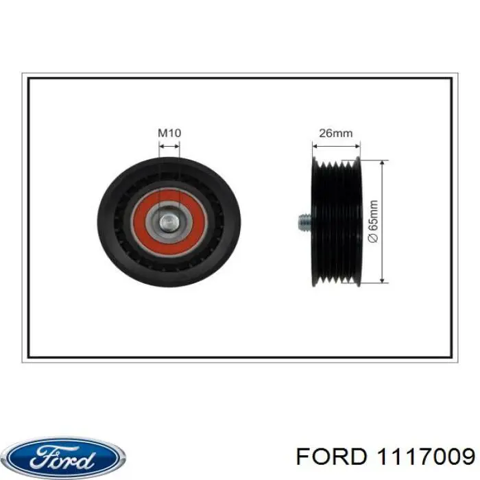 1117009 Ford polea inversión / guía, correa poli v