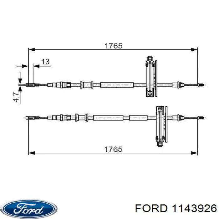 1143926 Ford cable de freno de mano trasero derecho/izquierdo