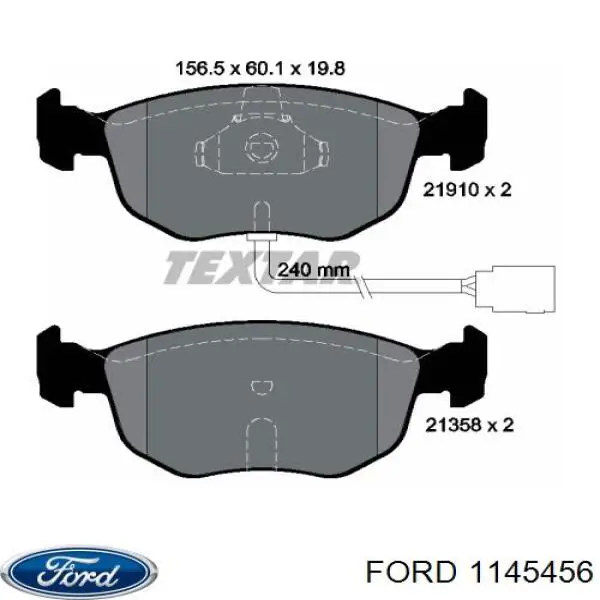 1145456 Ford pastillas de freno delanteras