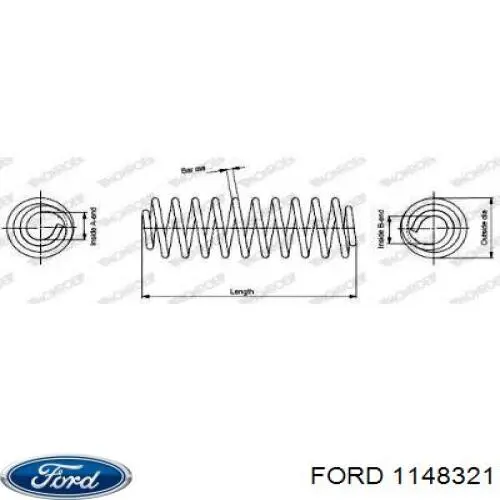 1148321 Ford muelle de suspensión eje delantero