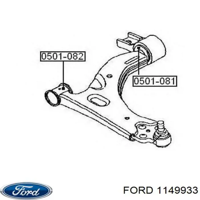 1149933 Ford barra oscilante, suspensión de ruedas delantera, inferior izquierda