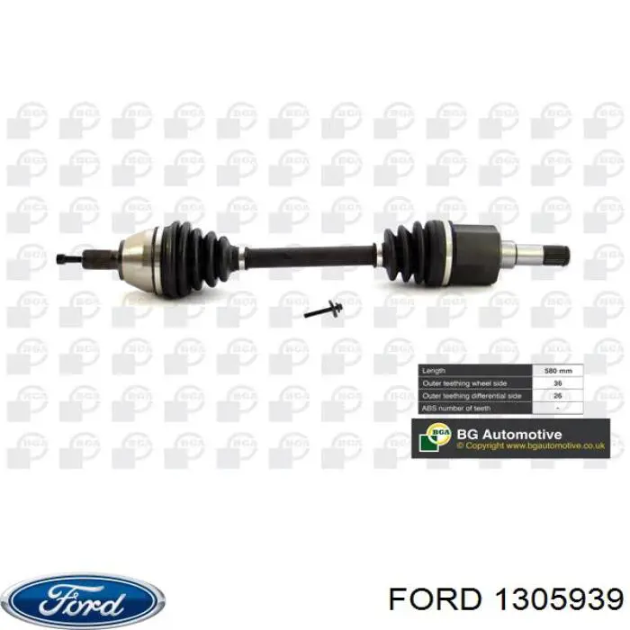 1305939 Ford árbol de transmisión delantero izquierdo