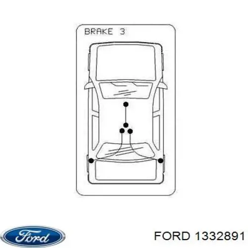 1332891 Ford cable de freno de mano trasero derecho