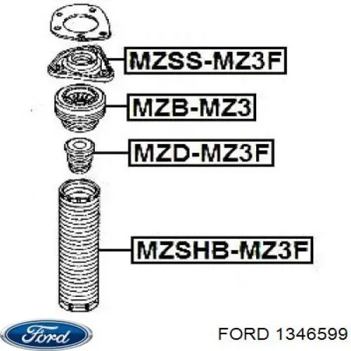 1346599 Ford almohadilla de tope, suspensión delantera