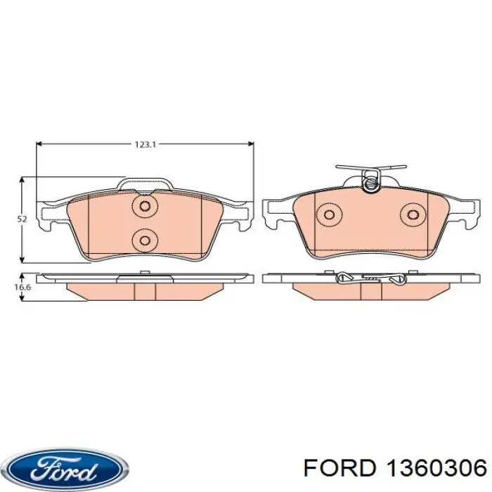 1360306 Ford pastillas de freno traseras