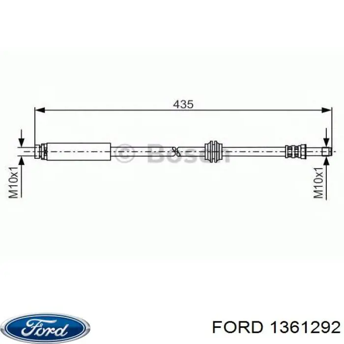 1361292 Ford tubo flexible de frenos trasero