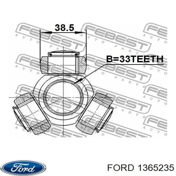 1447473 Ford árbol de transmisión delantero izquierdo