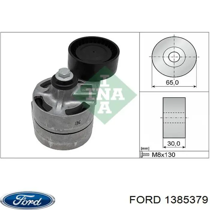 1385379 Ford tensor de correa, correa poli v