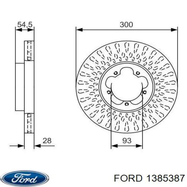 1385387 Ford freno de disco delantero