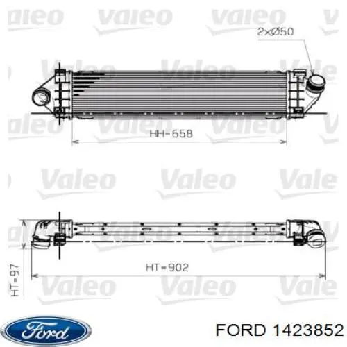 1423852 Ford radiador de aire de admisión