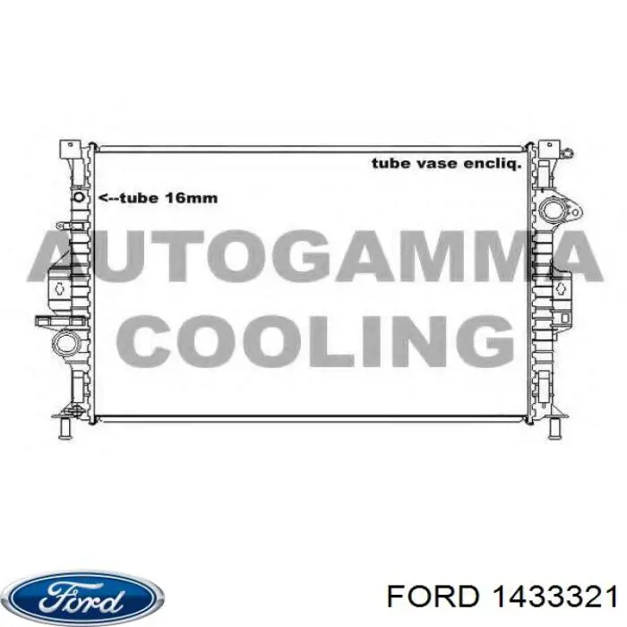 1433321 Ford radiador refrigeración del motor