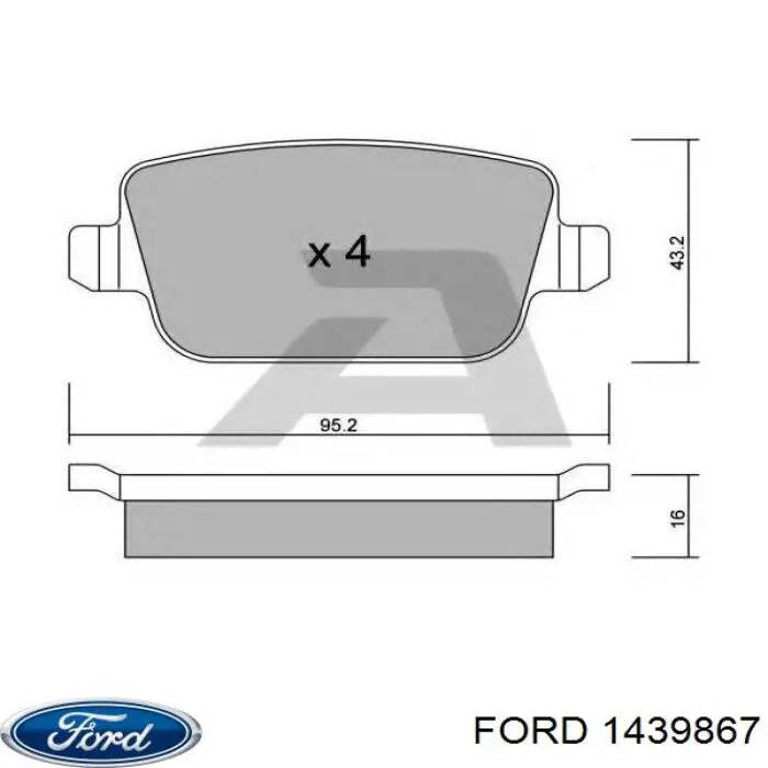 1439867 Ford pastillas de freno traseras