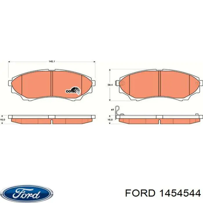 1454544 Ford pastillas de freno delanteras