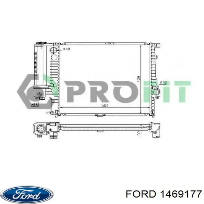 1469177 Ford cremallera de dirección