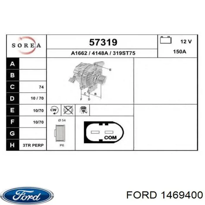 1790384 Ford alternador